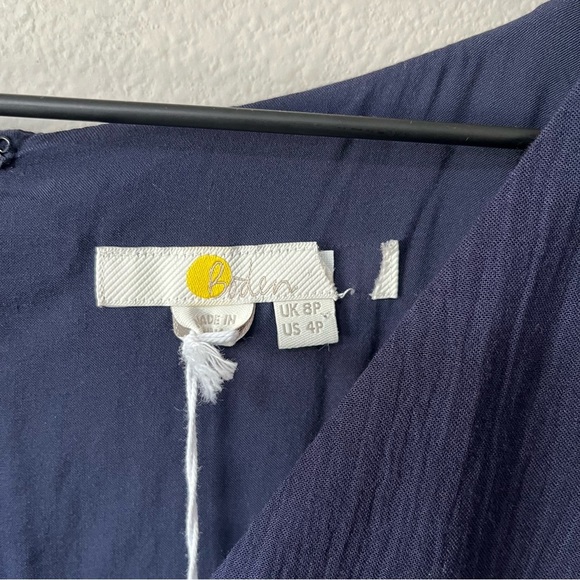 Boden Alice Faux Wrap Front Jumpsuit Short Sleeves Navy Blue Size 4 Petite NEW - Picture 10 of 13